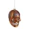 Orange Day of the Dead Glass Skull Halloween Ornament